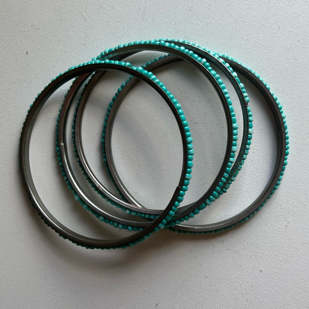 Forever 21 bangles - coral blue.